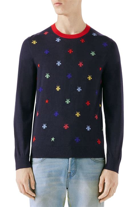 gucci bee embroidered sweater.